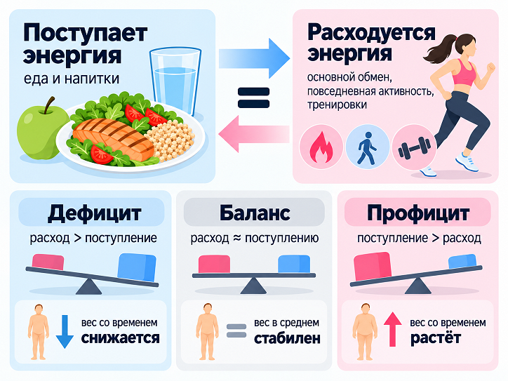 Дефицит энергии и снижение массы тела
