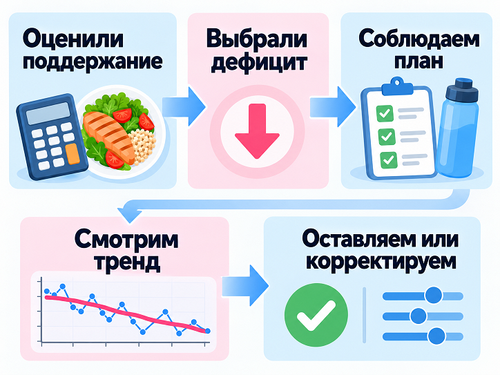 Как рассчитать и проверить дефицит калорий по динамике веса